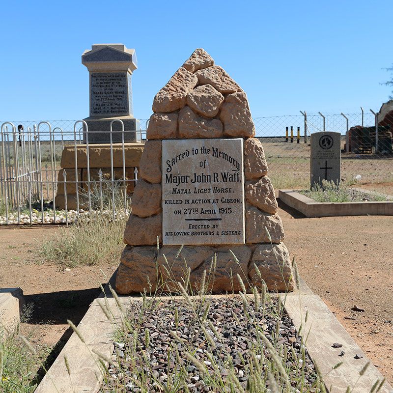 Headstones at the Gibeon War Graves, British Station Cemetery