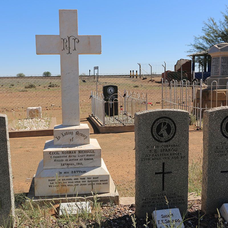 Memorial plaque at the Gibeon War Graves